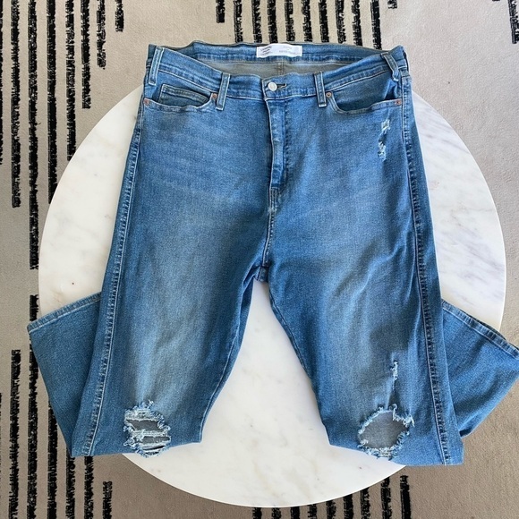 Signature by Levi Strauss Heritage High Rise Straight Distressed sz 20 W35 Plus - Picture 1 of 10